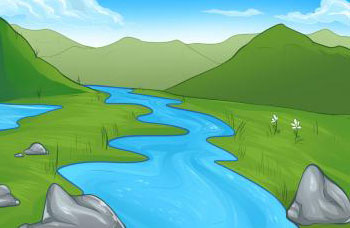 gambar sungai kartun