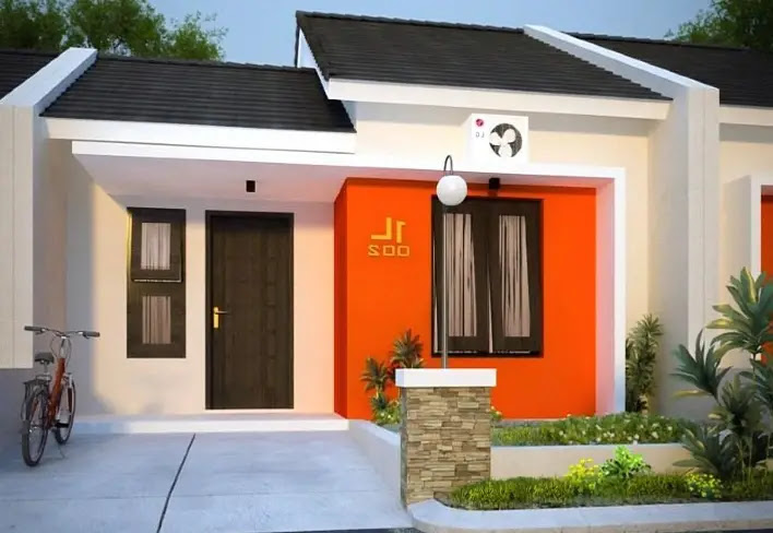 Cat Rumah Warna Orange dan Cream