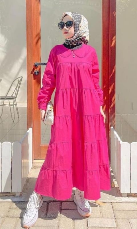 Gamis Pink Fanta Cocok Dengan Jilbab Warna Apa