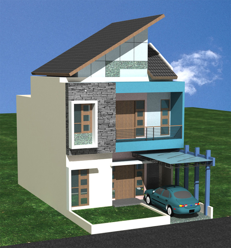 Model Atap Rumah 2 Lantai Bagian Depan