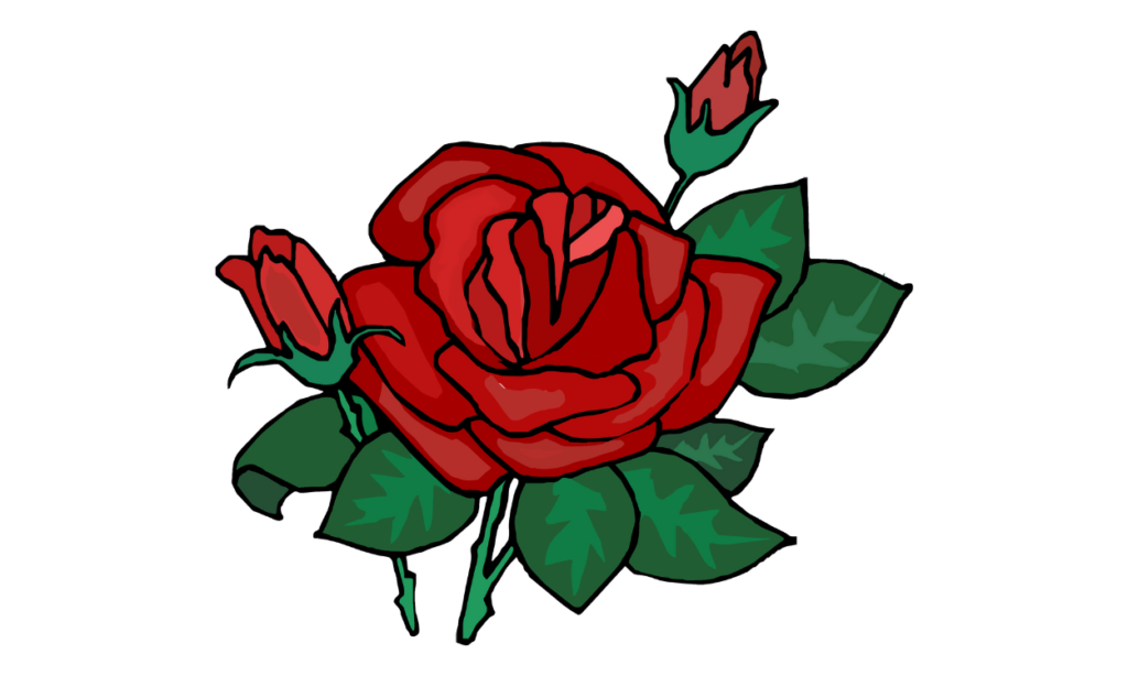 Gambar Bunga Mawar Kartun