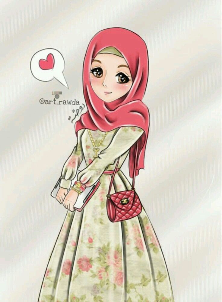 Gambar Kartun Hijab Modern