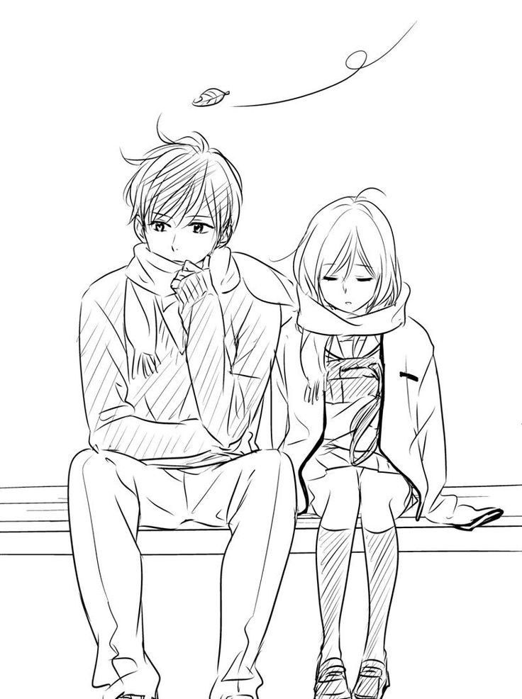 Sketsa Anime Couple