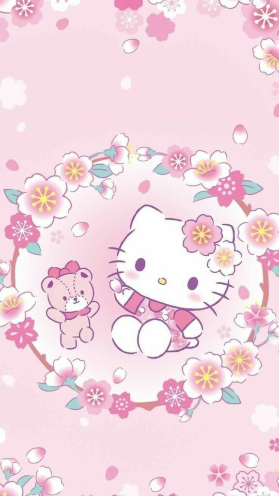 Wallpaper Hello Kitty Pink Cantik