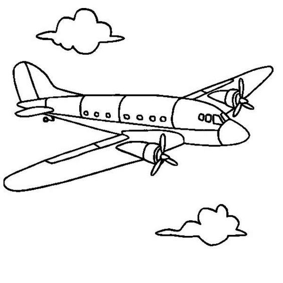 Gambar Pesawat Untuk Mewarnai