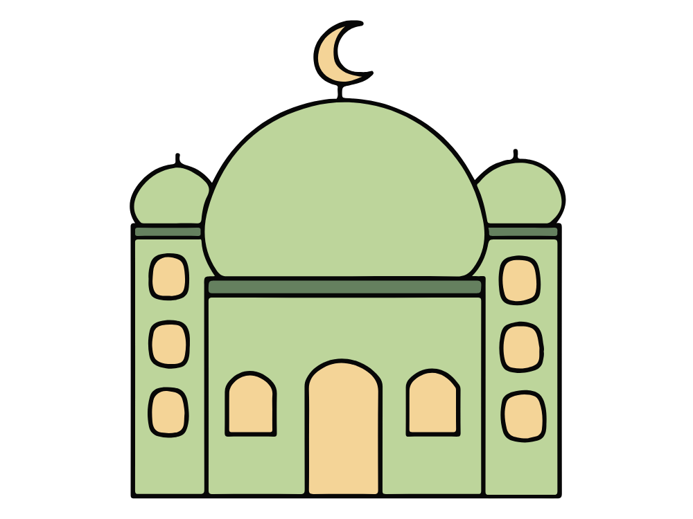 Sketsa Gambar Masjid Berwarna