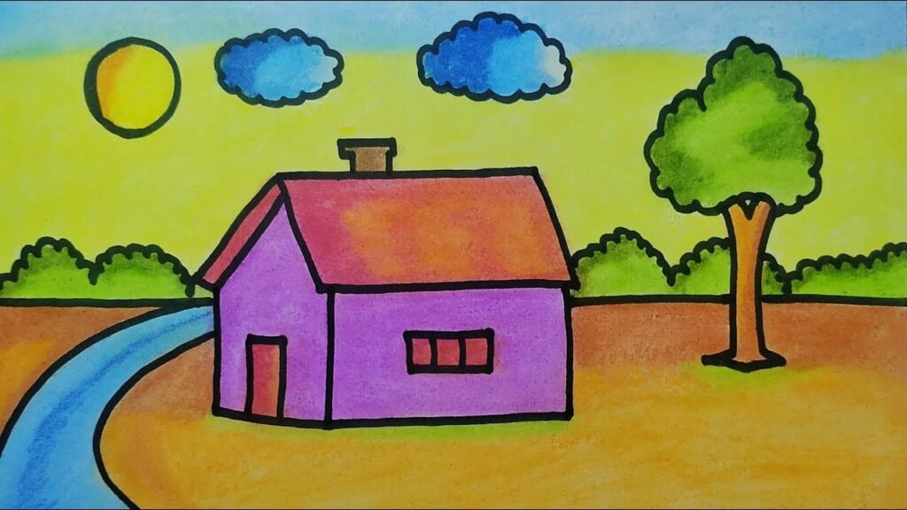 Kumpulan Gambar Rumah Yang Sudah Diwarnai Terbagus dan Terlengkap