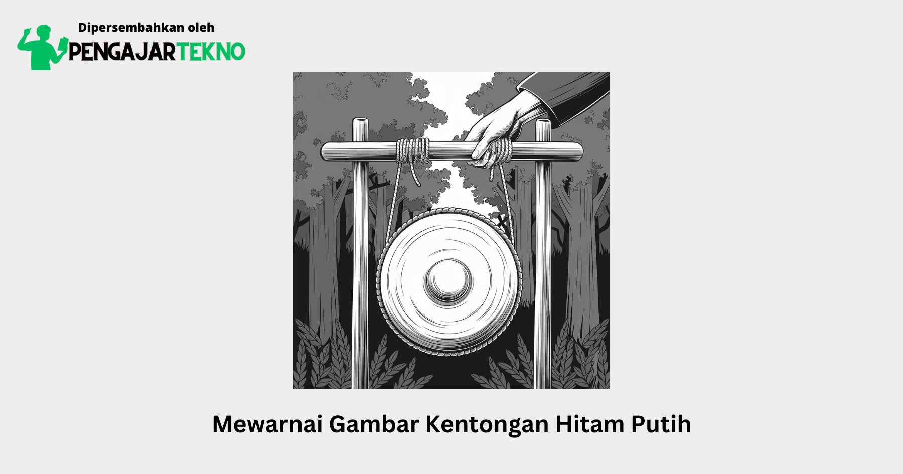 mewarnai gambar kentongan hitam putih