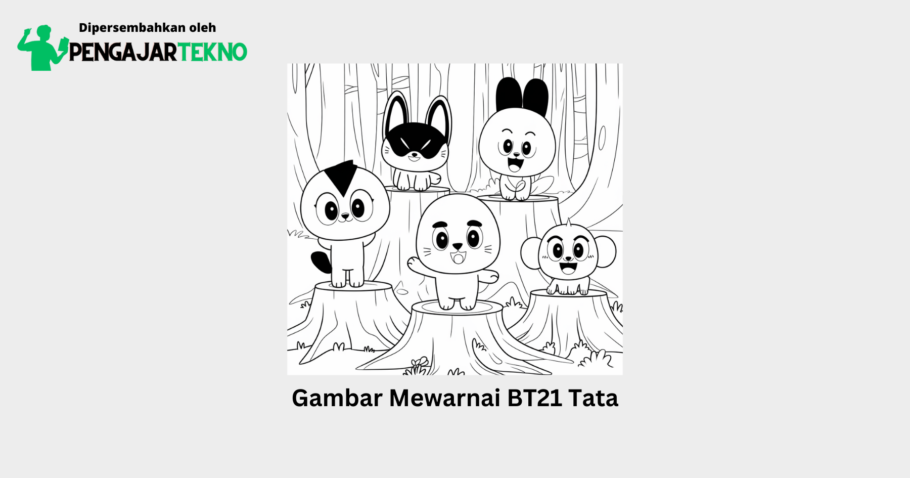 gambar mewarnai bt21 tata