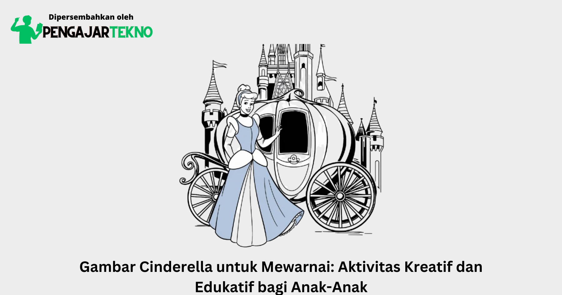 gambar cinderella untuk mewarnai