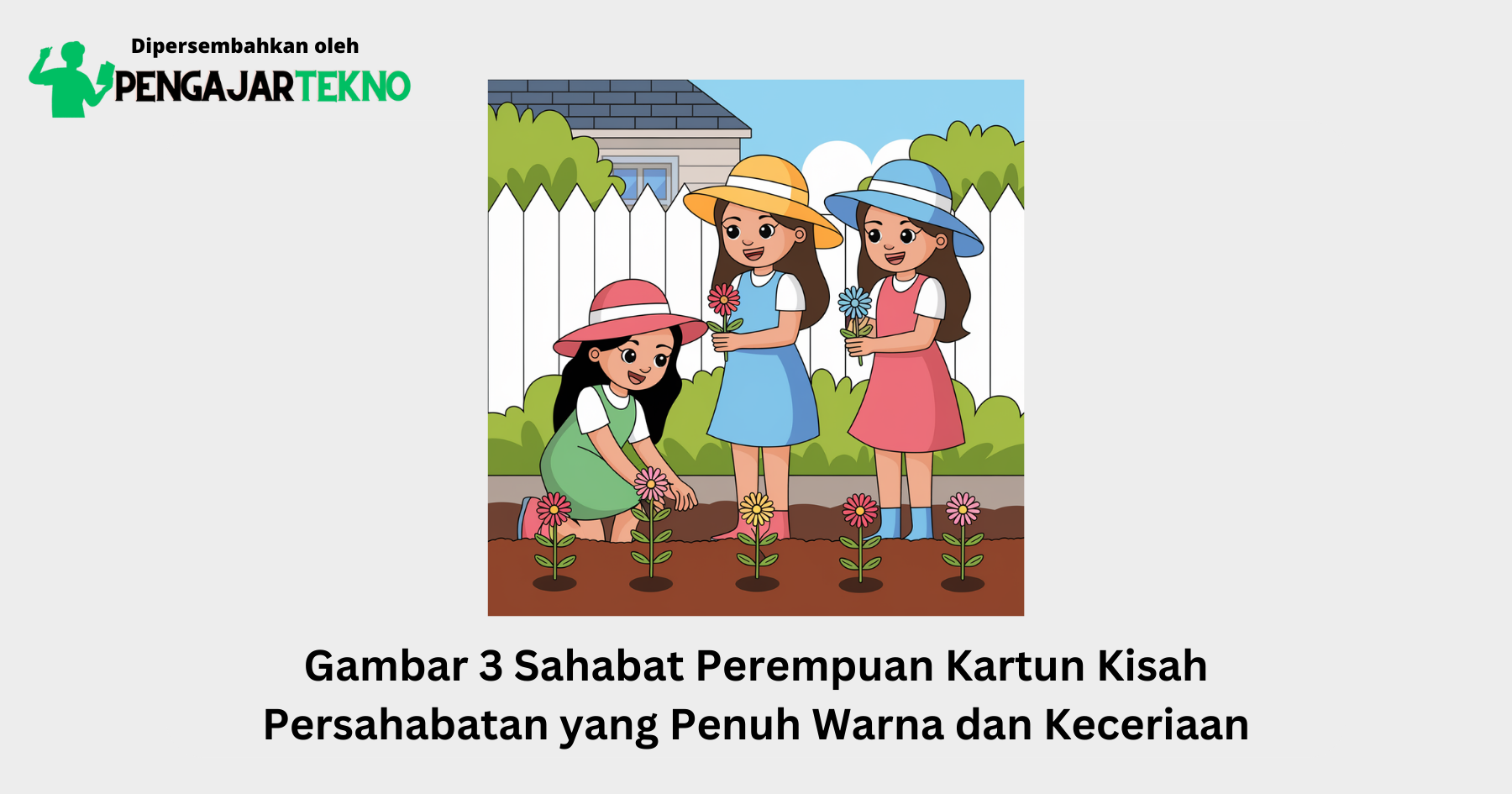 gambar 3 sahabat perempuan kartun