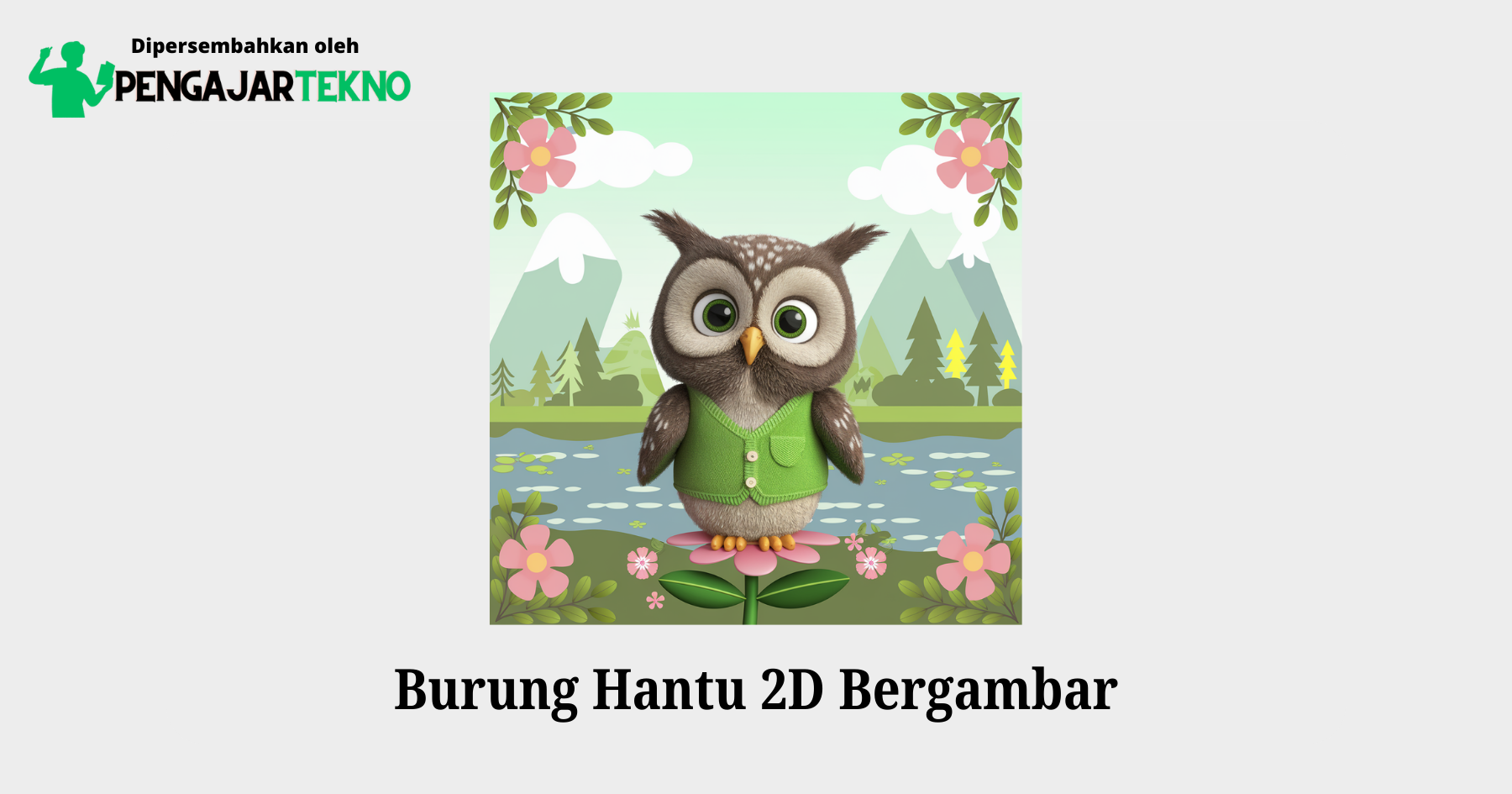 burung hantu 2d bergambar