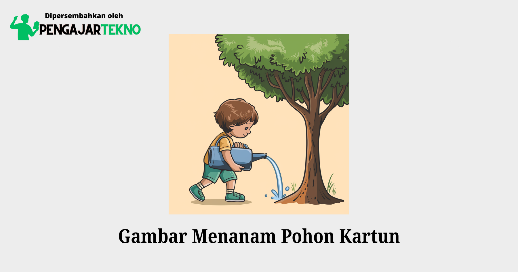 gambar menanam pohon kartun