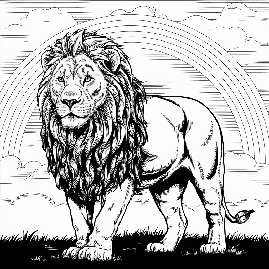 gambar singa mewarnai 28