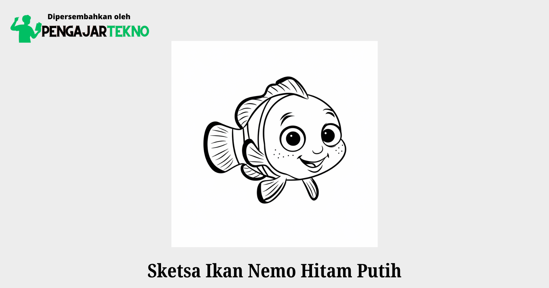 sketsa ikan nemo hitam putih