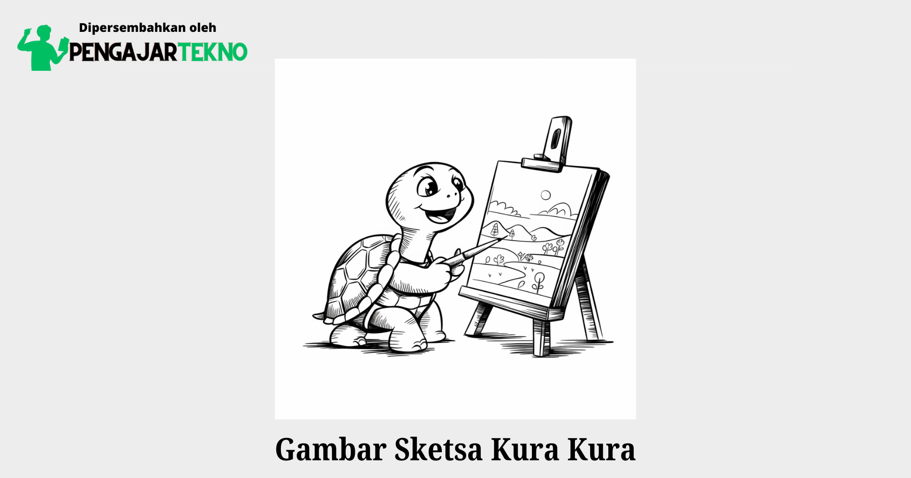 gambar sketsa kura kura